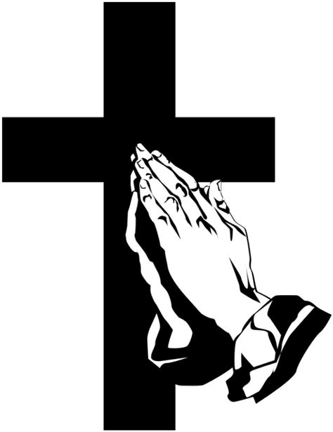 Funeral Clipart Prayer Hand - Praying Hands With Cross Clipart - Png Download - Full Size ...