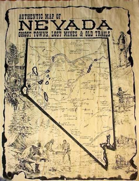 Nevada Ghost Towns, Lost Mines and Old Trails Map | Nevada ghost towns ...