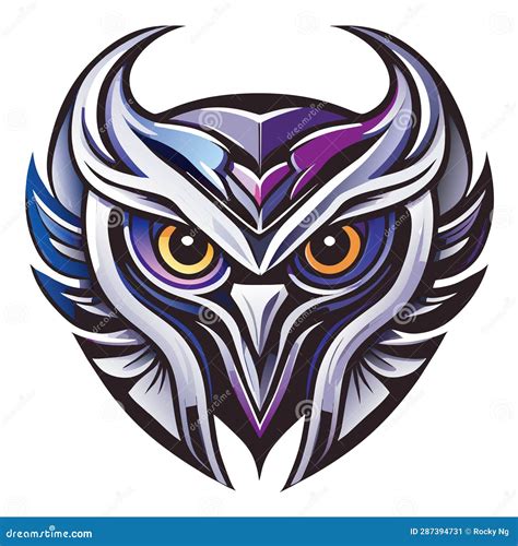 An AI-Generated Blue, Purple & Gray Owl Logo Stock Vector - Illustration of vector, animal ...