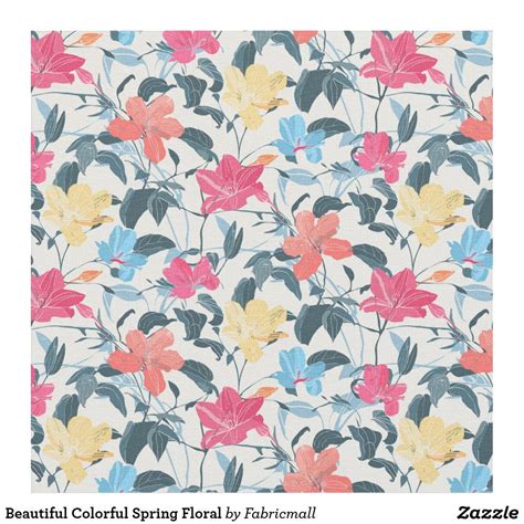 Beautiful Colorful Spring Floral Fabric | Floral fabric, Spring floral ...