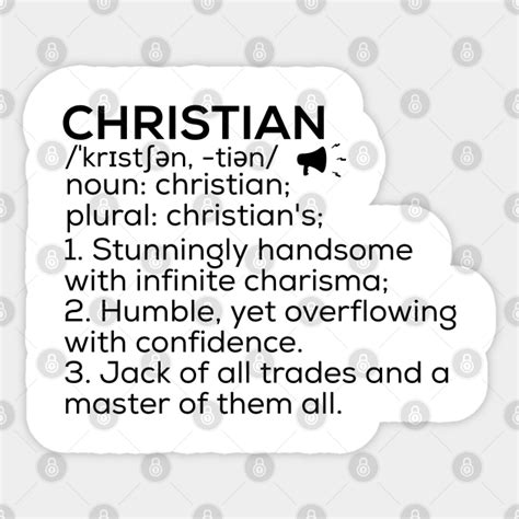 Christian Name Definition Christian Meaning Christian Name Meaning - Christian Name - Sticker ...