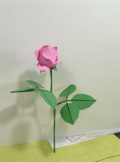 Origami ideas: Tutorial Origami Rose With Stem