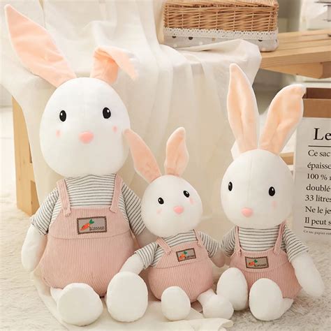 lucky boy sunday soft rabbit plush toy stuffed soft rabbit doll wear ...