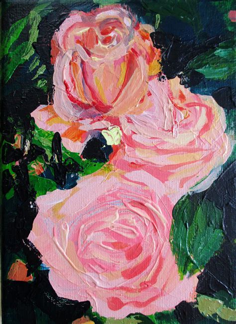 Roses Original Acrylic Painting 5 inches x 7 inches ready | Etsy | Painting, Acrylic painting ...