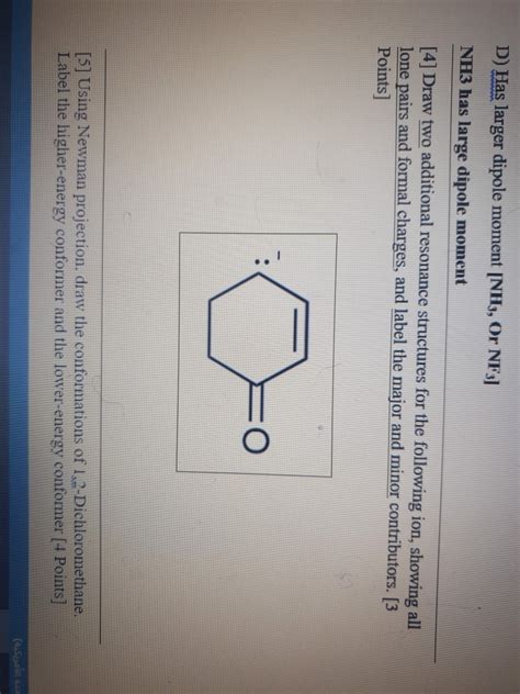 Solved D) Has larger dipole moment (NH3, Or NF3] NH3 has | Chegg.com