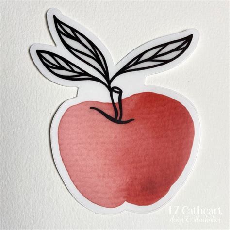 Red Apple Sticker | LZ Cathcart Design and Illustration in 2021 | Apple ...