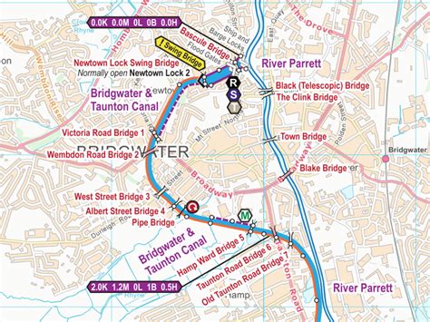 Bridgwater & Taunton Canal and Grand Western Canal Maps – Waterway Routes