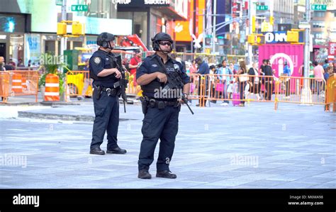 New York City - September 2016: NYPD Swat team officers armed with ...