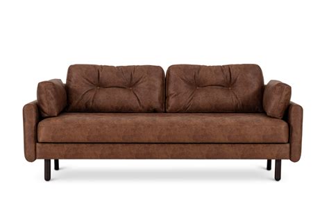 Faux Leather Sofas | Leather Sofas | Brown Sofas | Swyft