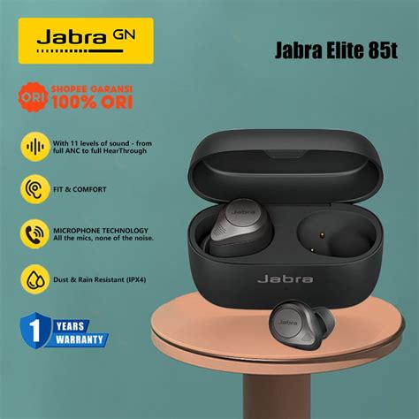 Jual Jabra Elite 85t Advanced Noise Cancelling Earbuds Original 100% with Charging Case Jabra ...