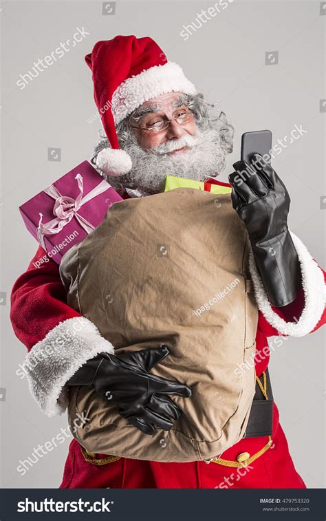 Cheerful Funny Traditional Santa Claus Bag Stock Photo 479753320 ...