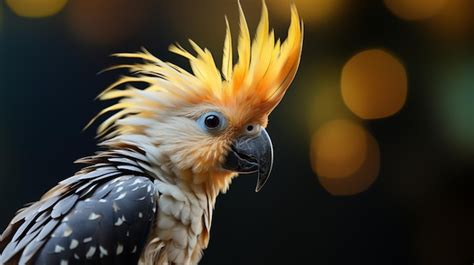 Premium AI Image | Vibrant Feathers Closeup Portrait of a Cockatoo Parrot