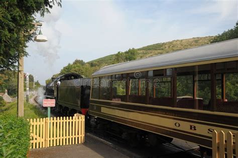 Steam Locomotive on Swanage Railway Stock Image - Image of britain ...