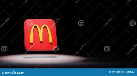 McDonalds Logo Spotlighted On Black Background Editorial Image ...