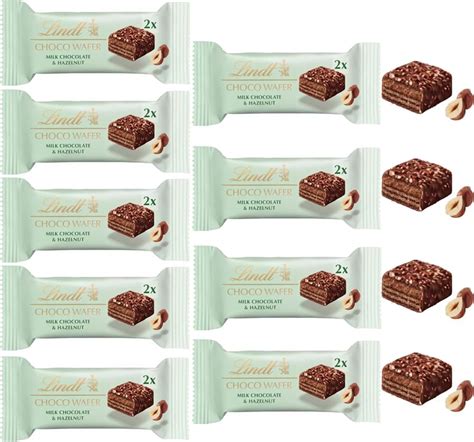 Lindt Milk Chocolate Wafer Bar With Roasted Hazelnuts 30g - snack-sized bar (9 Bars) : Amazon.co ...