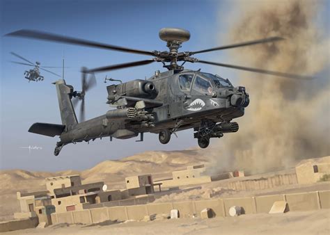 Download Aircraft Attack Helicopter Helicopter Military Boeing Ah-64 Apache 8k Ultra HD Wallpaper