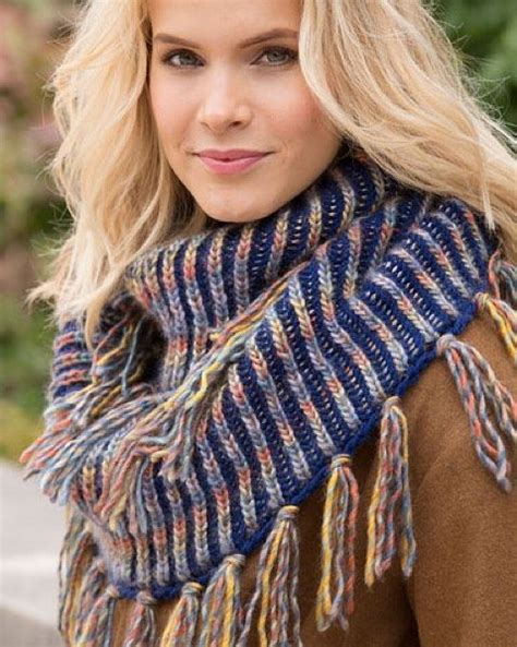 Use the brioche stitch to knit this beautiful two-color cowl using two of our yarns, With Love ...