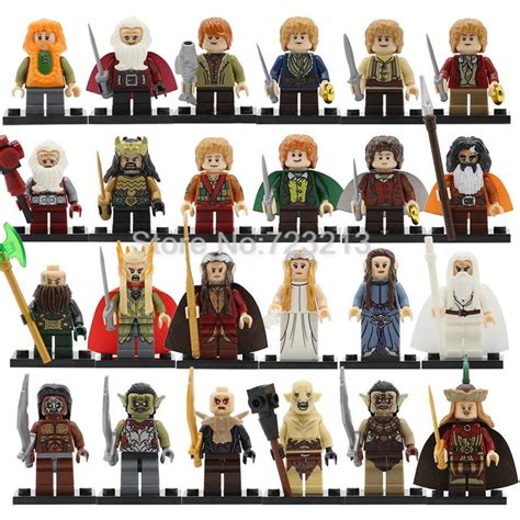 24pcs The Lord of the Rings Hobbit Bombur Thorin Galadriel Orcs Minifigures Lego - Figures