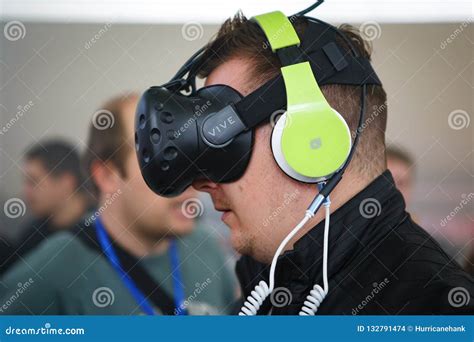 Man Playing VR Game with HTC Vive Headset Editorial Stock Image - Image of goggle, digital ...