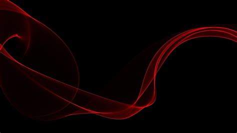 HD wallpaper: Wave, Red, Lines, Light, black background, abstract, no ...