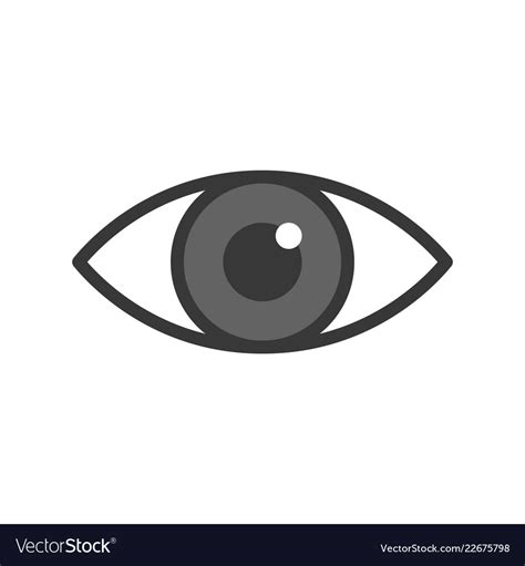 Eye icon filled outline medical and organ set Vector Image