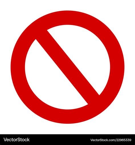 Stop sign no entry warning red circle icon Vector Image