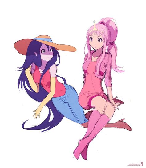 Anime Adventure Time Marceline And Bubblegum