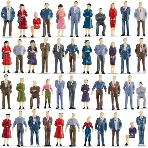 Gejoy 100 Pieces People Figurines 1:75 Scale Model Trains Architectural ...