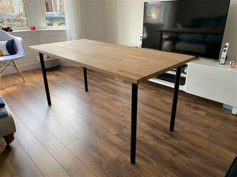 IKEA Gerton beech table desk top and ADILS metal legs | in Renfrew, Renfrewshire | Gumtree