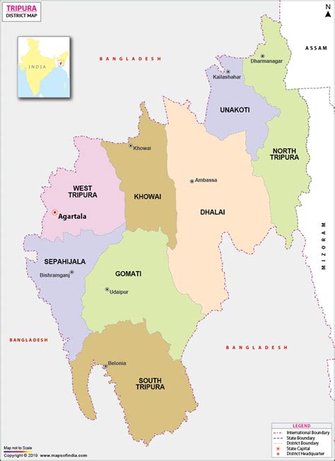 Tripura Districts Map