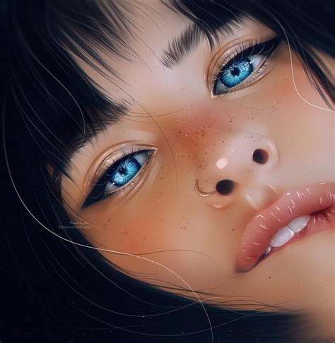 Blue eyes artist/me digital 2019 #art | Blue drawings, Digital portrait ...