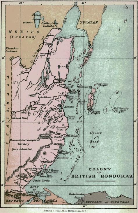 MAP OF THE COLONY OF BRITISH HONDURAS (1885, HARRISON & SONS) | Download Scientific Diagram