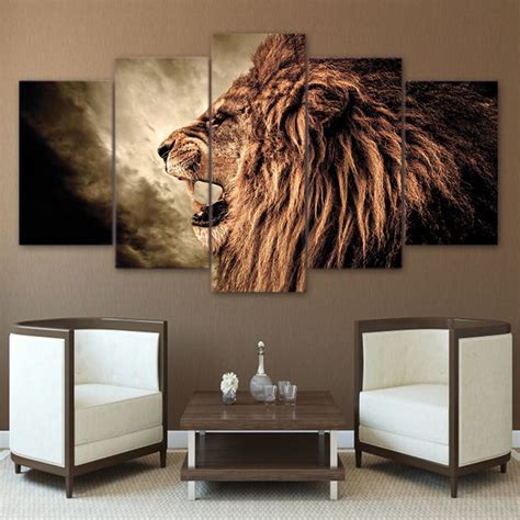 Lion Framed 5 Piece Canvas Wall Art – Buy Canvas Wall Art Online ...