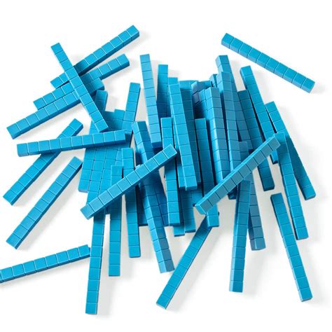 Buy hand2mind Blue Plastic Base Ten Blocks Rods Set, Place Value Blocks ...