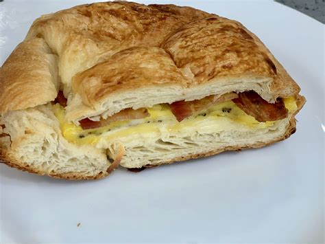 Delicious Bacon, Egg, and Cheese Croissant