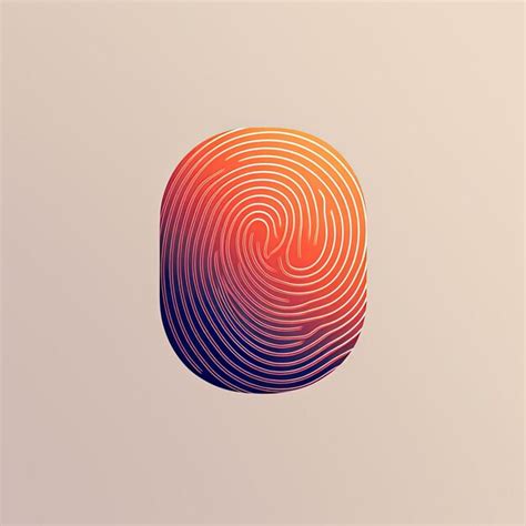 Premium AI Image | a fingerprint logo with simple lines on it in the style of warm color palette