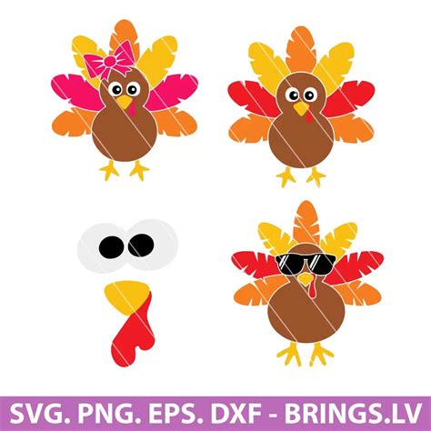 Turkey SVG Thanksgiving SVG PNG DXF EPS Cut files for Cricut and ...