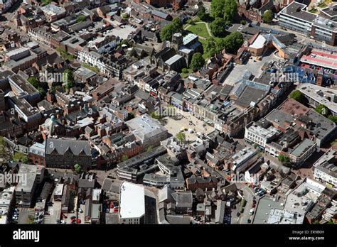 aerial view of Stafford town centre, Staffordshire, UK Stock Photo - Alamy