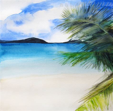 35 Off SALE Tropics Tropical Watercolor Beach by MaiAutumn, $63.70 | Vacation art, Scenery ...