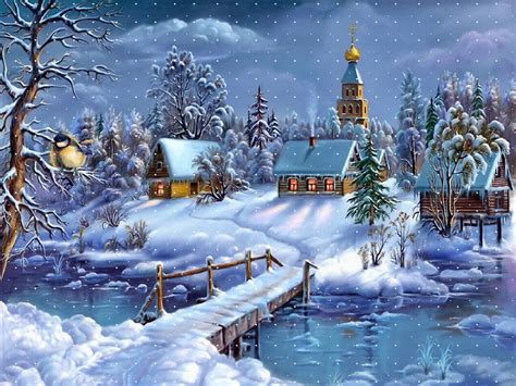 Snowy Village Wallpapers - 4k, HD Snowy Village Backgrounds on WallpaperBat