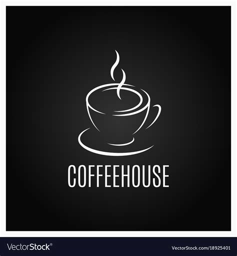 Coffee cup logo design on black background Vector Image