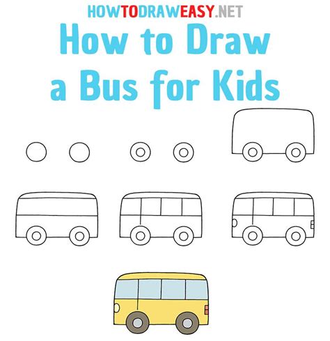 How to Draw a Bus Step by Step