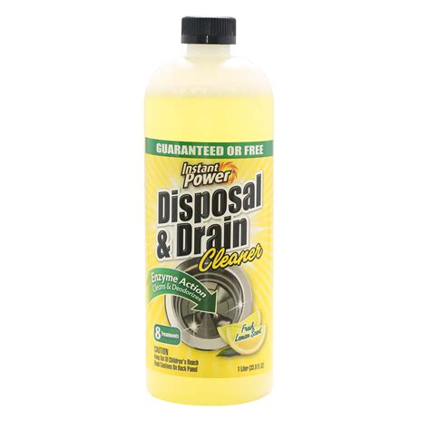 Instant Power Disposal & Drain Cleaner, Natural Lemon Scent and Environmentally Friendly, 33.8 ...