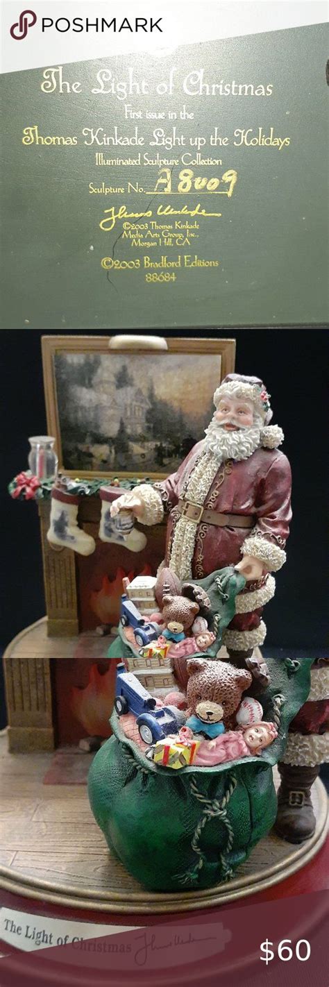 Thomas Kinkade illuminated Santa sculpture | Thomas kinkade, Sculpture ...