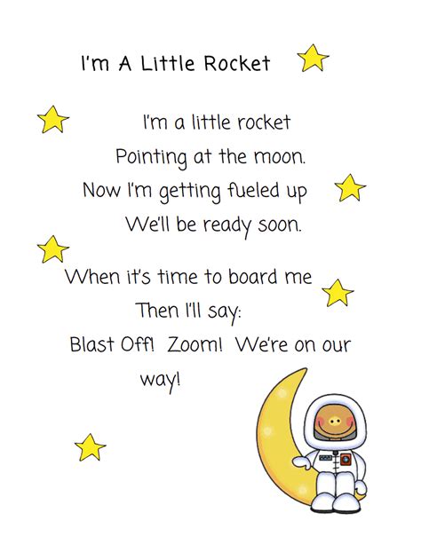 I’m A Little Rocket.pdf - Google Drive | Space lessons, Space preschool ...