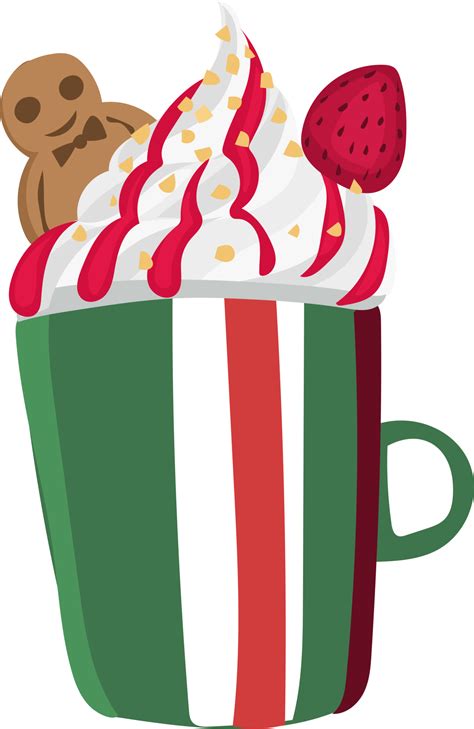 Christmas mug with drink illustration on transparent background. 35589187 PNG