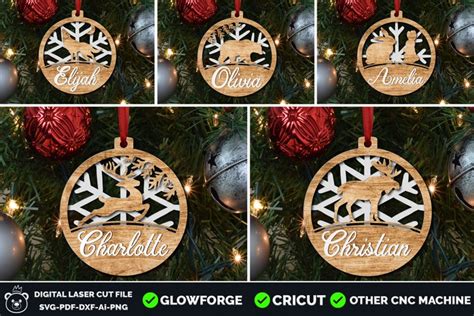 Free Laser Cutting Designs download - Christmas ornaments bundle Svg - Laser cutting file ...