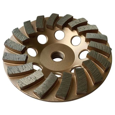 EDiamondTools 4.5 in. Diamond Grinding Wheel for Concrete and Masonry, 18 Turbo Segments, 5/8 in ...