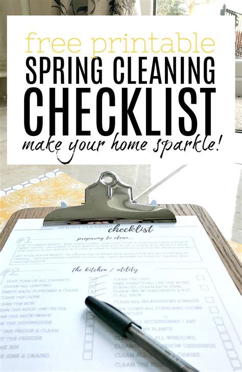 Spring Cleaning Checklist for your Home - a Free Printable for you ...