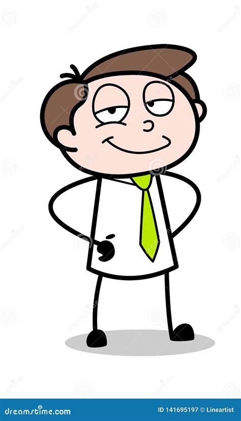 Confident Cartoon Business Man Vector Illustration Stock Illustration - Illustration of people ...